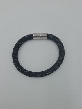 SWAROVSKI Black Stardust Crystal Mesh Bracelet Magnetic Clasp